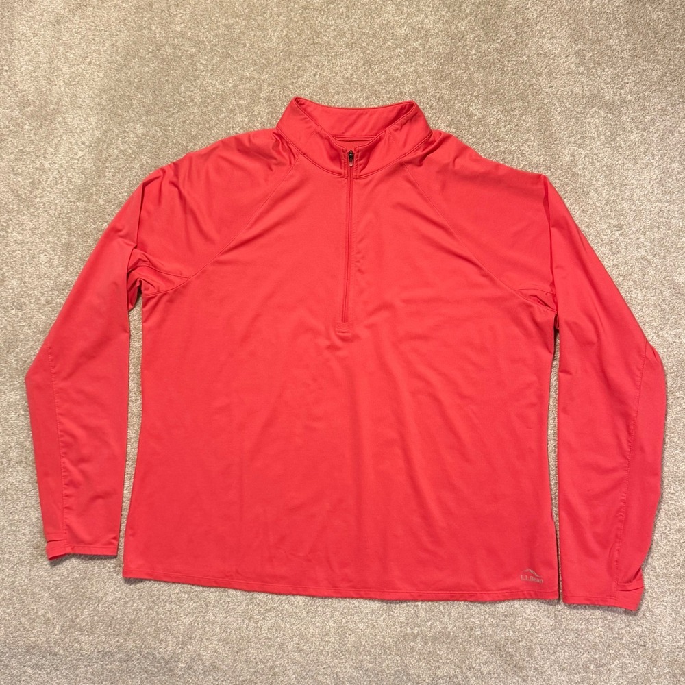 L.L. Bean Quarter Zip Pullover Womens PL Pink Recycled Performance Top